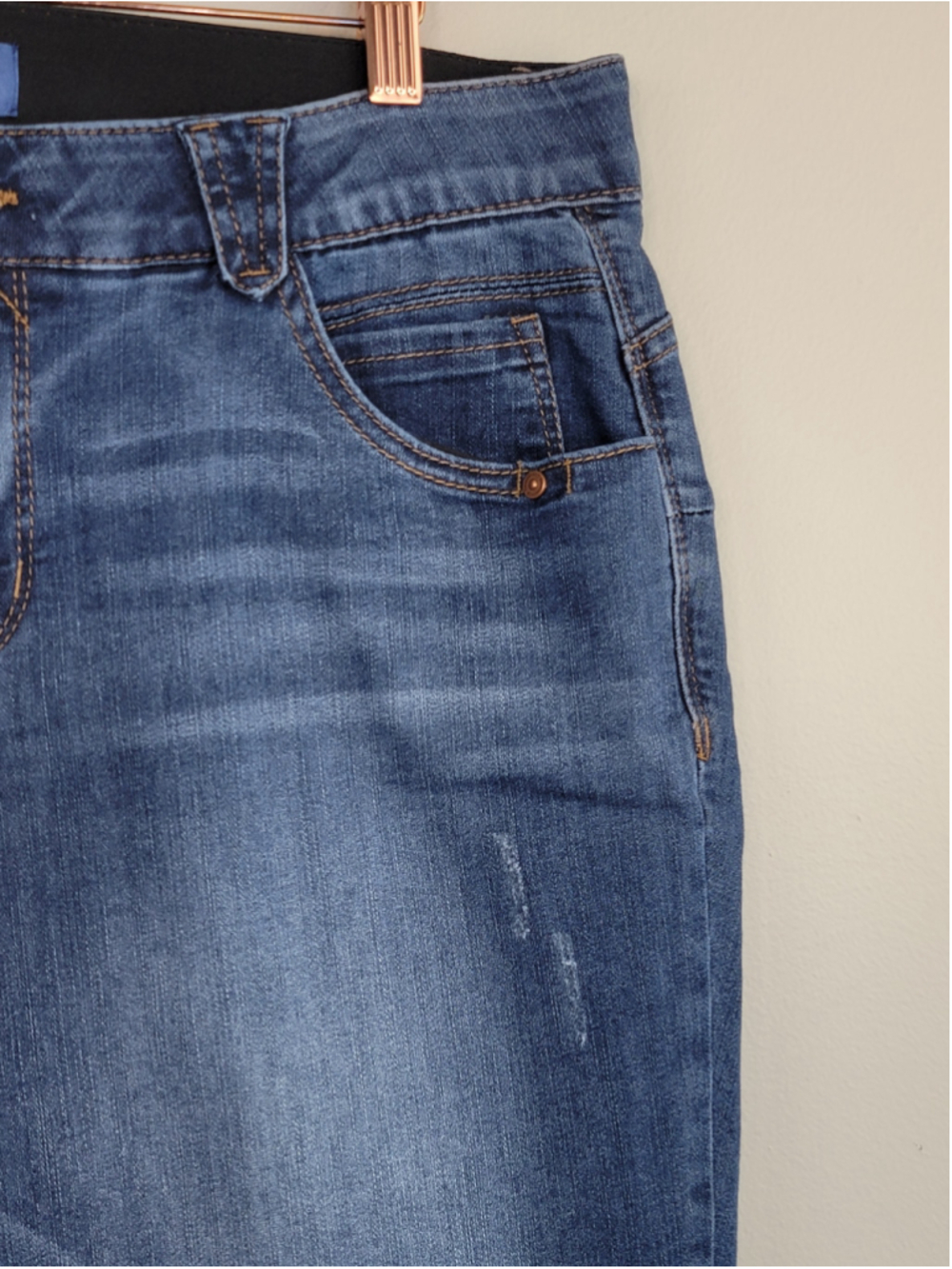 Democracy 16W Skinny Jeans Mid Rise Medium Blue Stretch Sculpting Ab Solution - Picture 4 of 10
